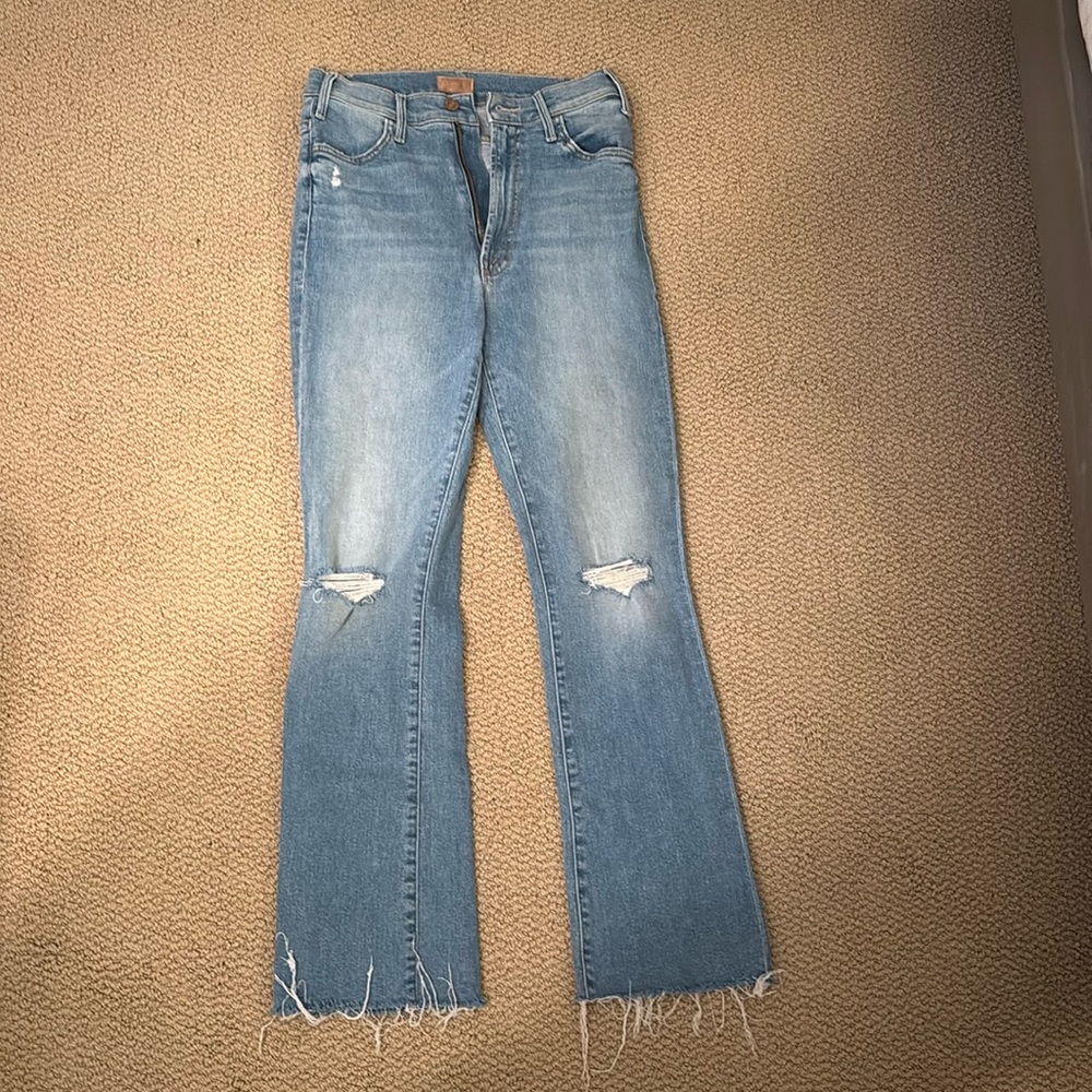 Mother Distressed Flare Jeans